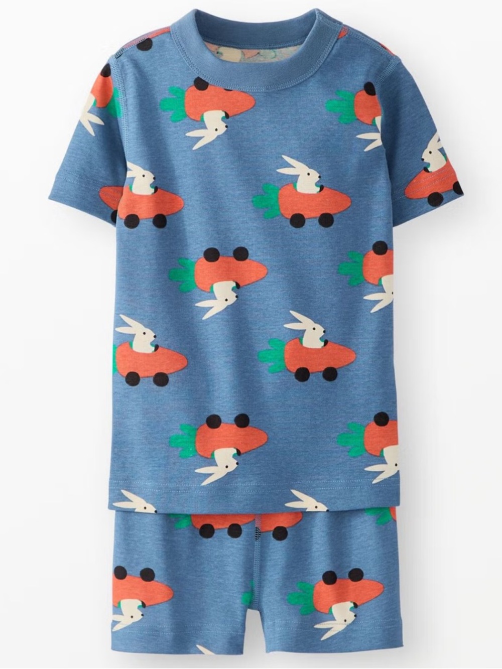 NWOT Hanna Andersson Pajama Set carrot card set Size 6-7 blue
